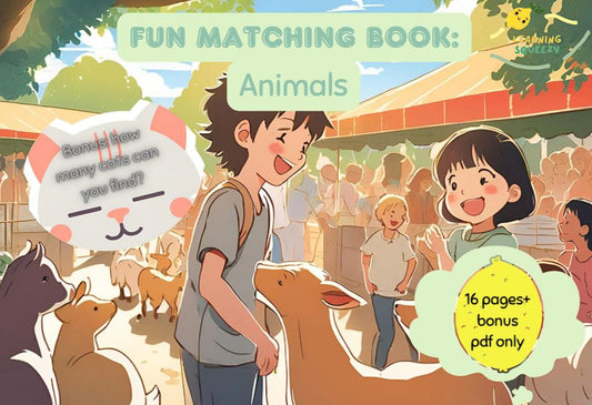 Fun matching book: Animals (PDF Only) - Learning Squeezy